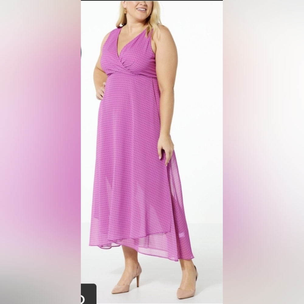 1X Pink Subtle Dotted Dress Worn Once